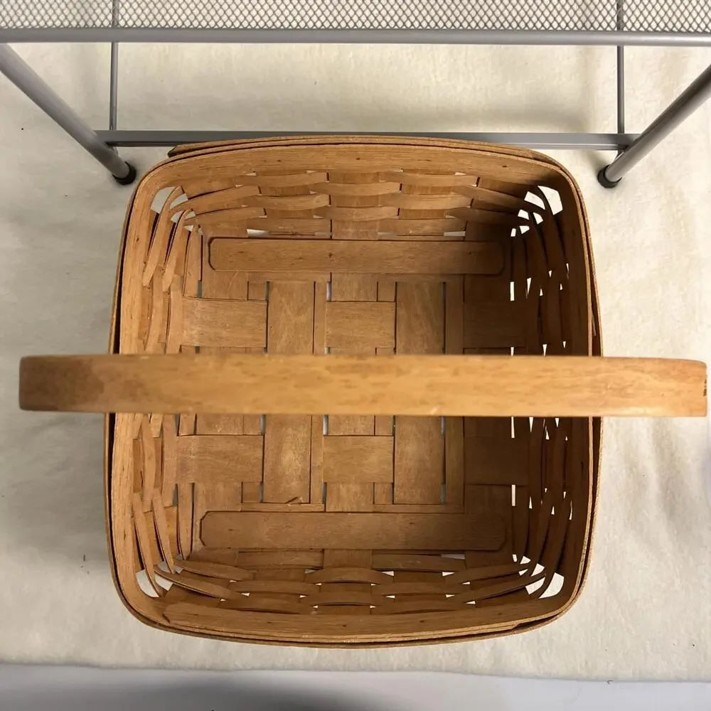 Vintage 1991 Longaberger Fixed Handle 12” X 12” X 4.5” Pie Basket - Picture 3 of 7